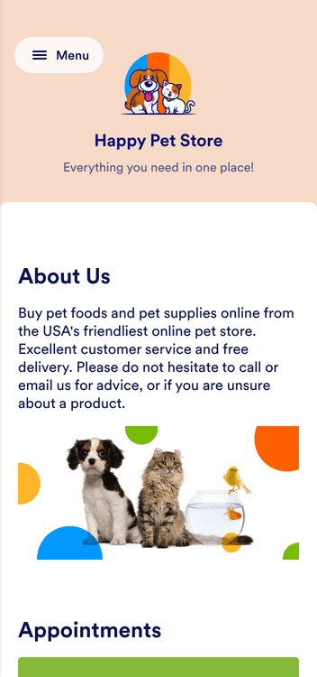 Pet Store App Template | Jotform