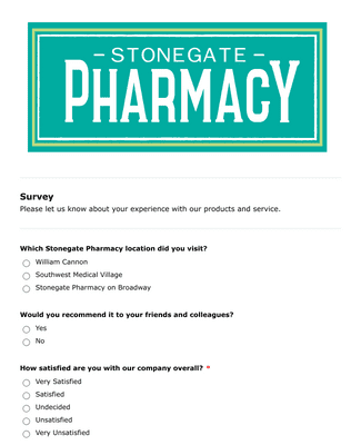Pharmacy Service Satisfaction Survey Form Template | Jotform