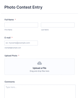 Competition Entry Form Template JotForm