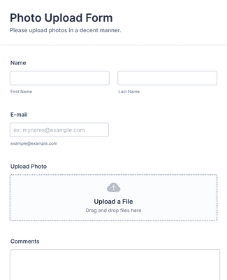 Upload File Form Sample Custom Filetypes Upload Form Template | Jotform
