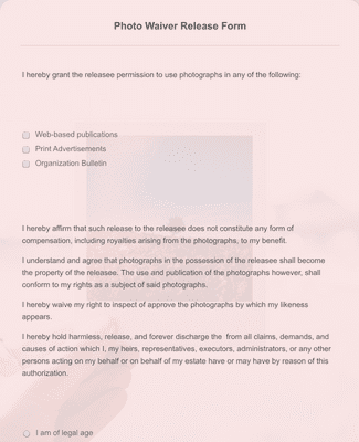 Social Media Photo Release Form Template | JotForm Social Media Photo Release Form Template | JotForm