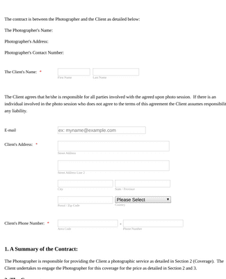 Photography Mini Session Questionnaire Form Template | Jotform