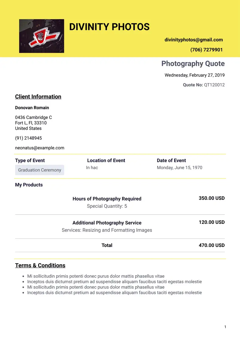 Cleaning Quote Template - PDF Templates | Jotform