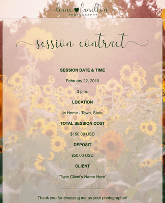 Photography Session Booking Form Template | Jotform