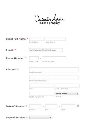 Form Templates: Photoshoot Client Agreement Form