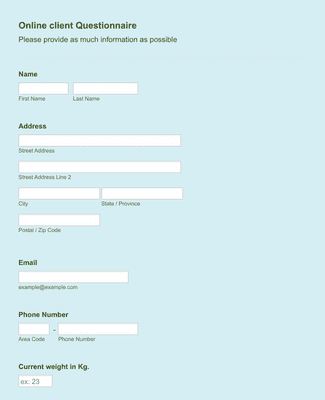 Physical Activity Readiness Questionnaire Form Template | Jotform