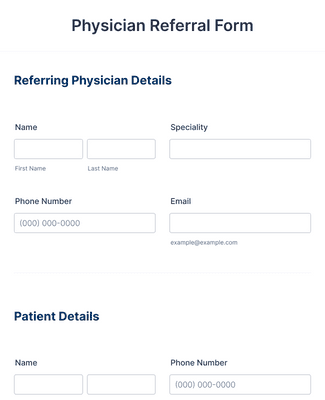 Form Templates: Physician Referral Form