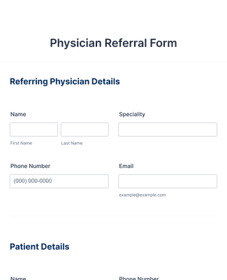 Form Templates: Physician Referral Form