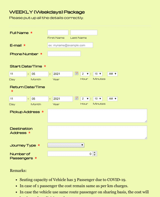 Car Request Form Template | JotForm