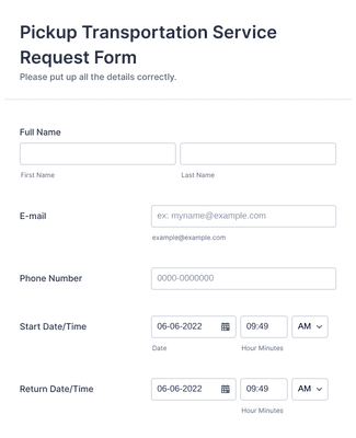 Order Inquiry Tamplete Transportation Order Inquiry Form Template | Jotform