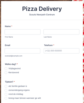 Form Templates: Pizza Delivery Scouts