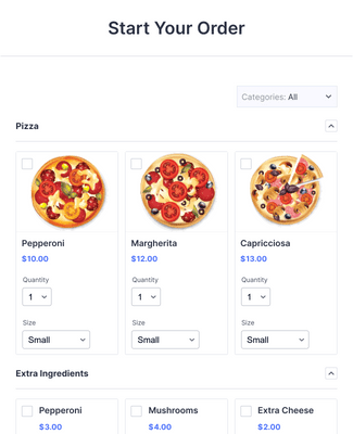 Form Templates: Pizza Hut Order Form