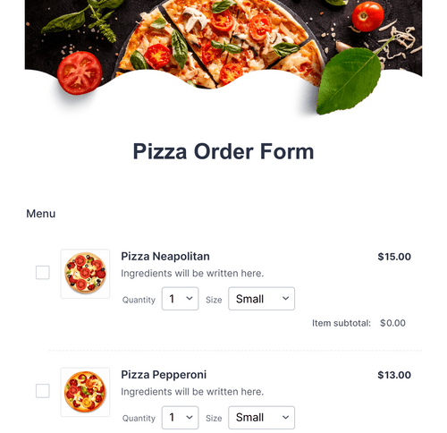 Pizza Order Form Template | Jotform