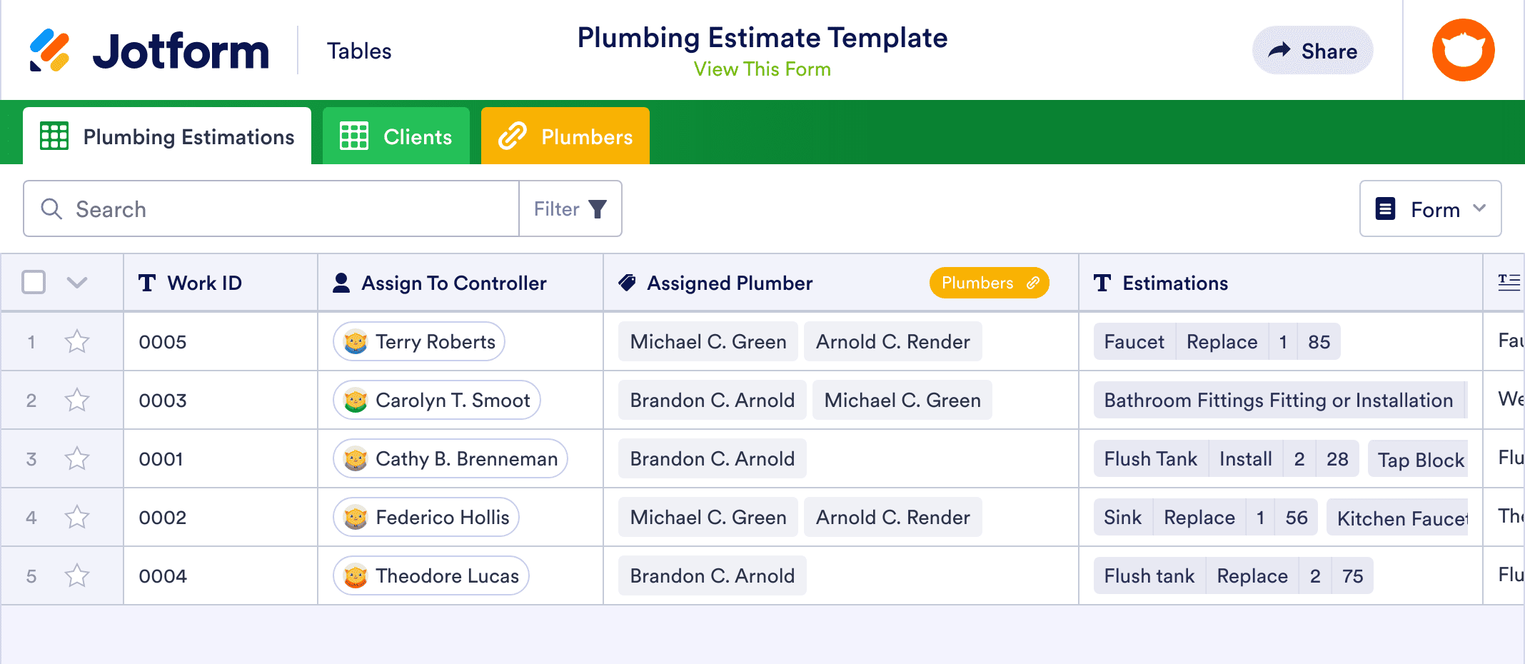 Plumbing Estimate Template