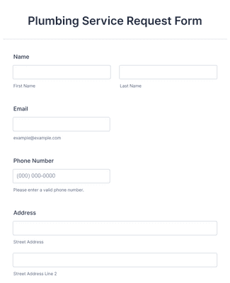 Form Templates: Plumbing Service Request Form