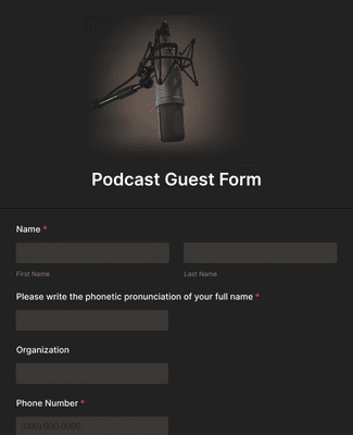 Form Templates: Podcast Guest Form