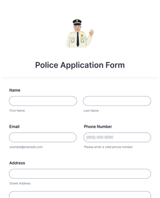 Form Templates: Police Application Form