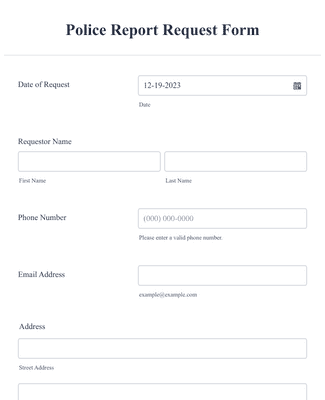 Police Report Request Form Template | Jotform