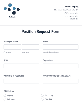 Position Request Form Template | Jotform