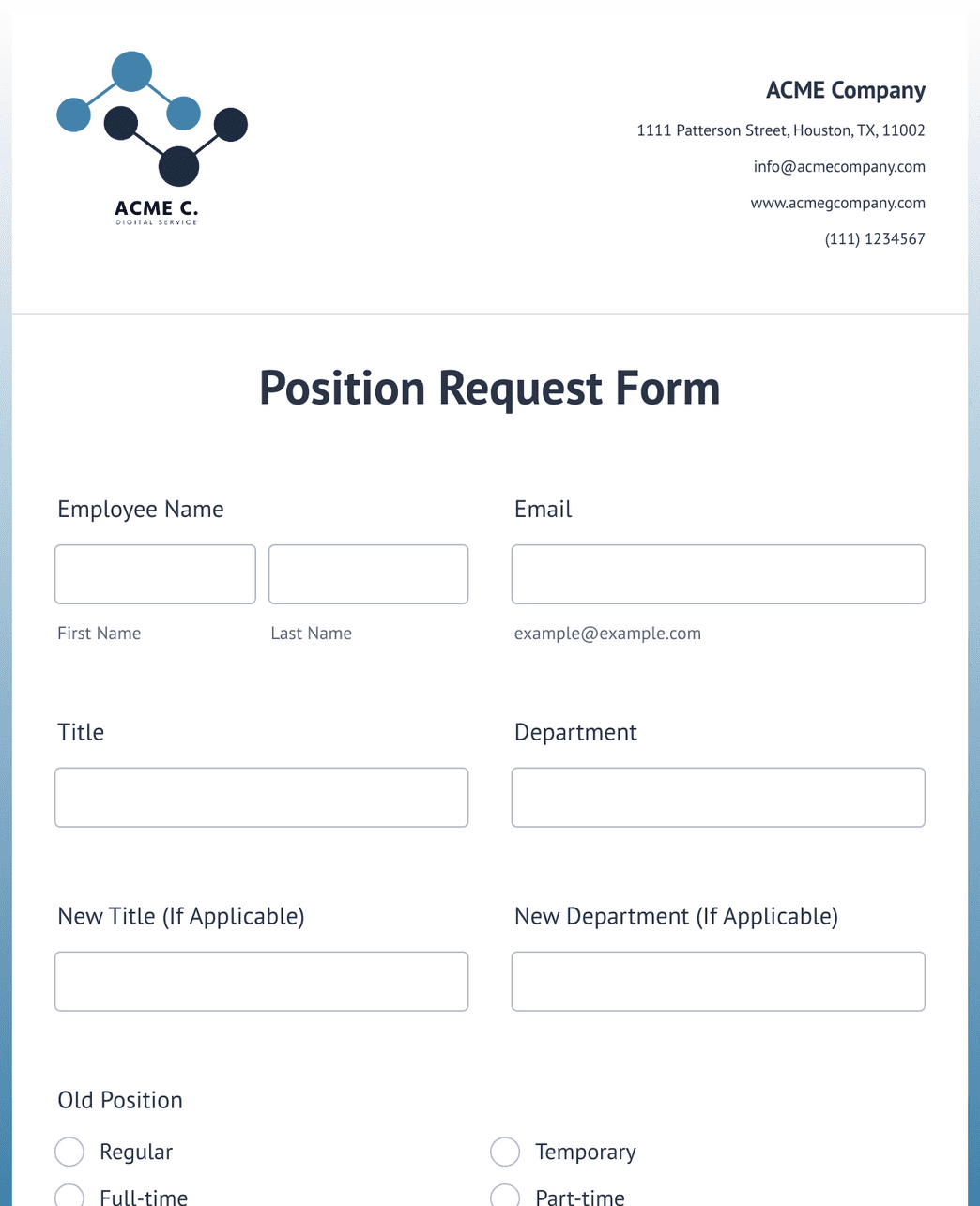 Position Request Form Template | Jotform