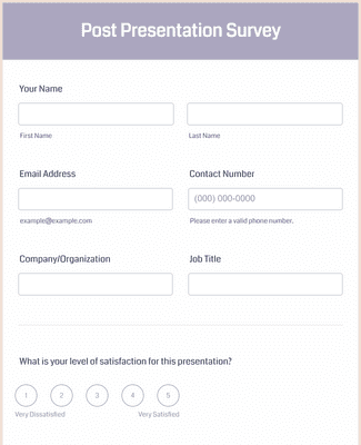 Form Templates: Post Presentation Survey