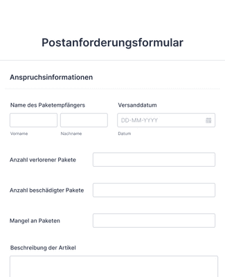 Form Templates: Postanforderungsformular