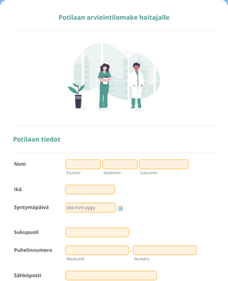 Potilaan Arviointilomake Hoitajalle Lomakepohja | Jotform