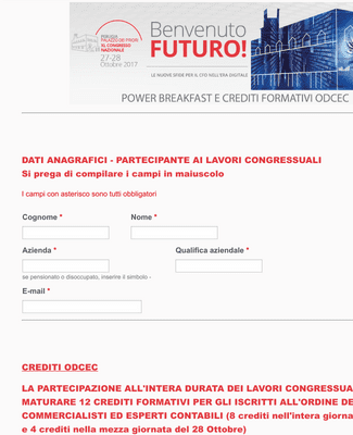 Form Templates: Power Breakfast E ODCEC XL Congresso Nazionale ANDAF