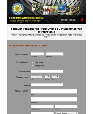 Form Templates: indonesian PPDB 2020