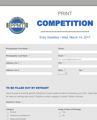 Competition Entry Form Template | JotForm