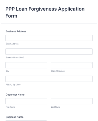 Form Templates: PPP Loan Forgiveness Application Form