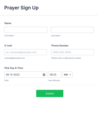 Prayer Sign Up Form Template | Jotform