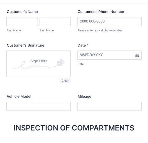 Uber Inspection Form Template | Jotform