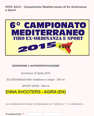 Form Templates: Mediterranean Championship Sportivo Modulo