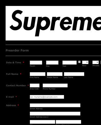 Pre Order Website Form Examples Pre-Order Form Template | JotForm