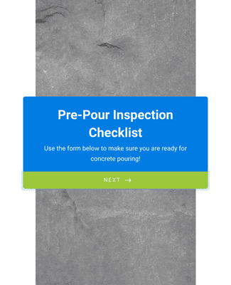 Pre Pour Inspection Checklist