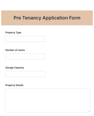 Form Templates: Pre Tenancy Application Form