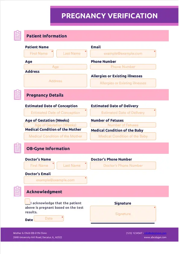 Pregnancy Verification