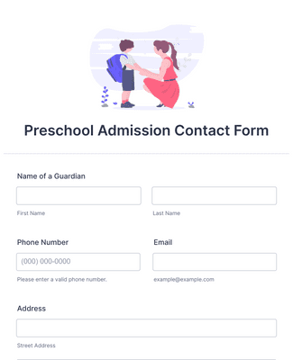 Preschool Admission Contact Form 