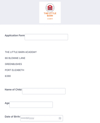 Form Templates: Preschool Application Form