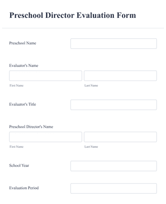 Preschool Director Evaluation Form Printable