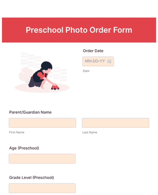 Preschool Photo Order Form