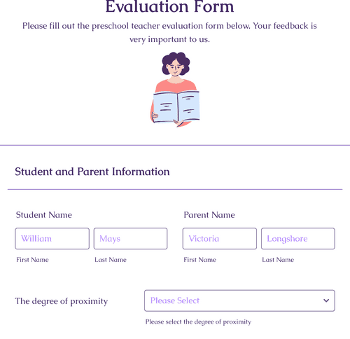 Library Director Evaluation Form Template Jotform   Preschool Teacher Performance Evaluation Form 96720d74000e2b0baf97740ed16aa6db Classic 