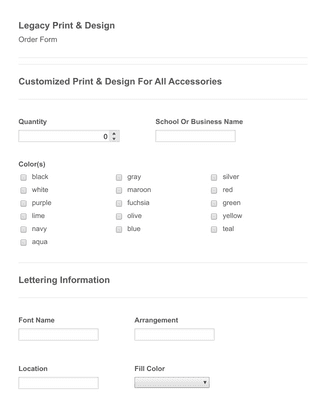 Print & Design Order Form