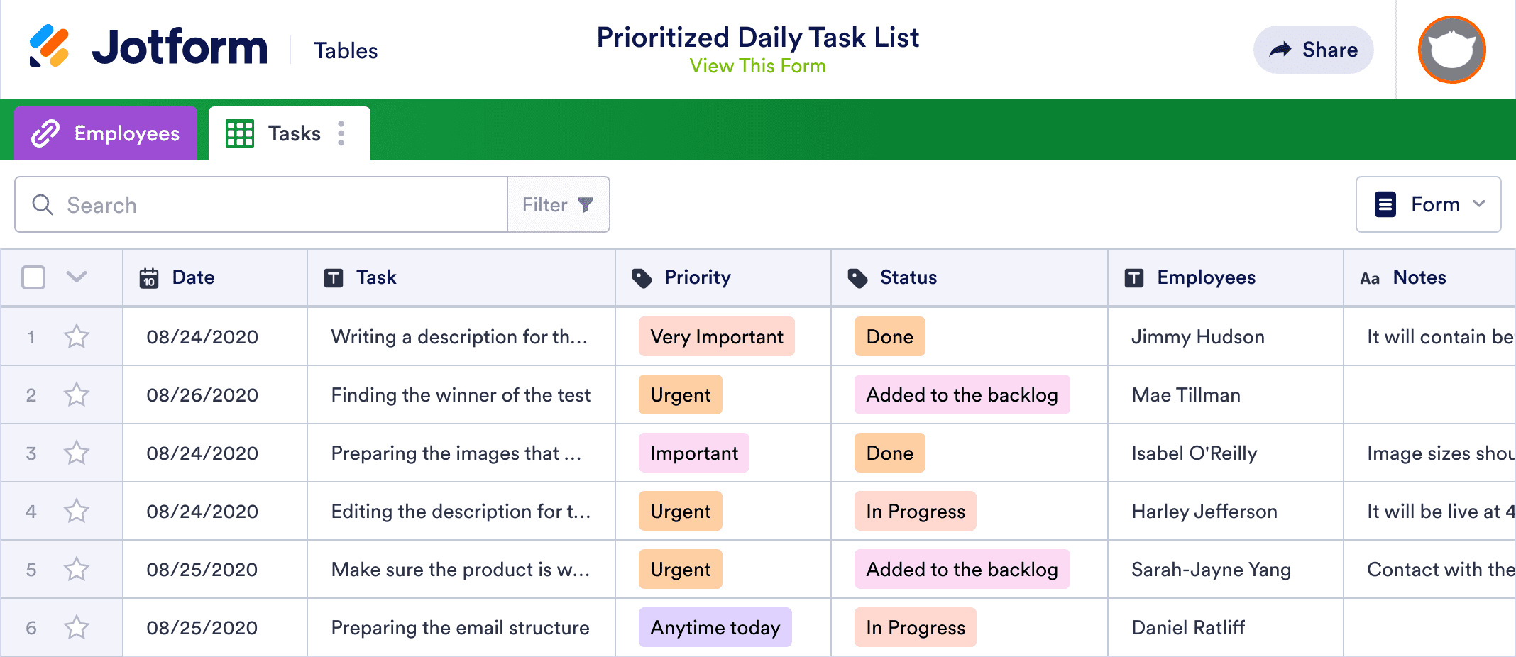 Excel Priority List Template