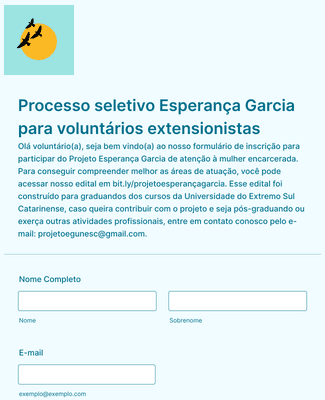 Processo seletivo Esperança Garcia para voluntários extensionistas