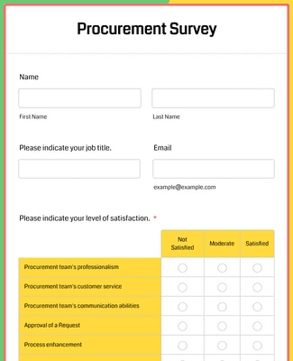 Form Templates: Procurement Survey