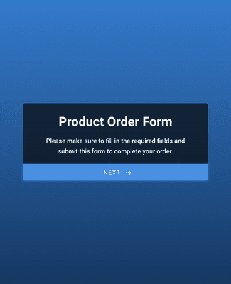 Form Templates: Product Order Form