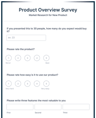Form Templates: Product Overview Survey
