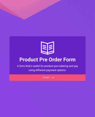 Form Templates: Product Pre Order Form